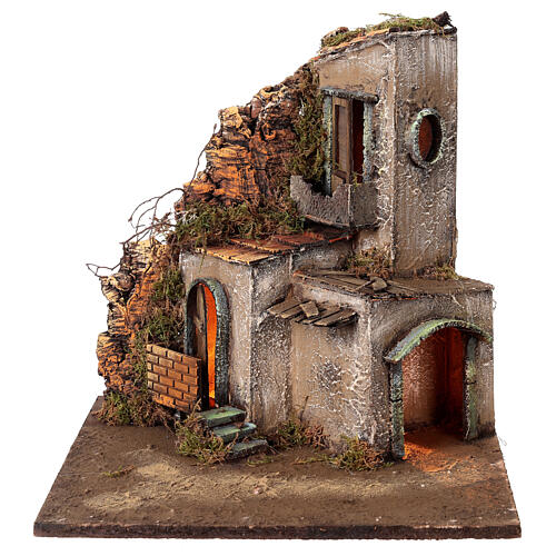 Presepe Napoletano 8 cm modulo 5/6 illuminato 35x35x37 cm 4