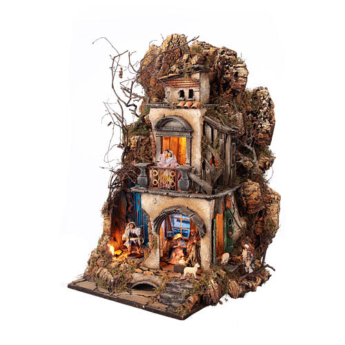 Illuminated Neapolitan Nativity Scene with sea 10 cm 50x40x65 7