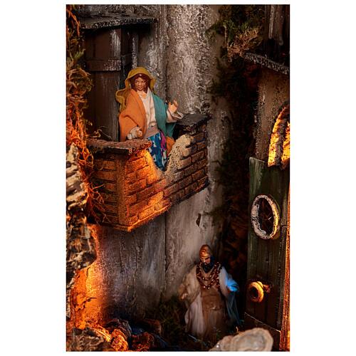Presepe napoletano illuminato 12 cm Marechiaro 50x60x74 cm  6