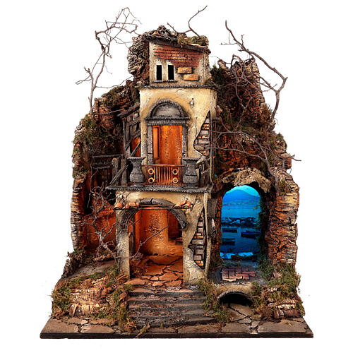 Presepe napoletano illuminato 12 cm Marechiaro 50x60x74 cm  10