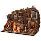 Pueblo iluminado molino movimiento 80x35x55 cm belén napolitano 8 cm s6