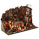 Village éclairé moulin animé 80x35x55 cm crèche napolitaine 8 cm s3