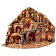 Corner village with lights, animated mill and fountain for 10 cm Neapolitan Nativity Scene, 70x95x75 cm s1