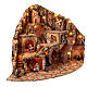 Corner village with lights, animated mill and fountain for 10 cm Neapolitan Nativity Scene, 70x95x75 cm s4