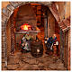 Corner village with lights, animated mill and fountain for 10 cm Neapolitan Nativity Scene, 70x95x75 cm s10