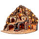 Corner village with lights, animated mill and fountain for 10 cm Neapolitan Nativity Scene, 70x95x75 cm s11