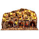 Pueblo iluminado con fuente real 50x80x50 cm Belén napolitano 8 cm s1