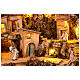 Pueblo iluminado con fuente real 50x80x50 cm Belén napolitano 8 cm s6