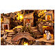 Pueblo iluminado con fuente real 50x80x50 cm Belén napolitano 8 cm s7