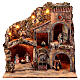 Lighted Neapolitan nativity scene setting 30x50x60 cm fountain 8 cm s1