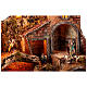 Lighted Neapolitan nativity scene setting 30x50x60 cm fountain 8 cm s4