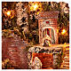 Pueblo iluminado 70x45x60 cm molino en movimiento cascada belén napolitano 10 cm s8