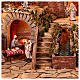 Lighted Neapolitan nativity village 70x45x60 cm waterfall animated mill 10 cm s4