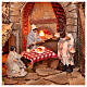 Lighted Neapolitan nativity village 70x45x60 cm waterfall animated mill 10 cm s6