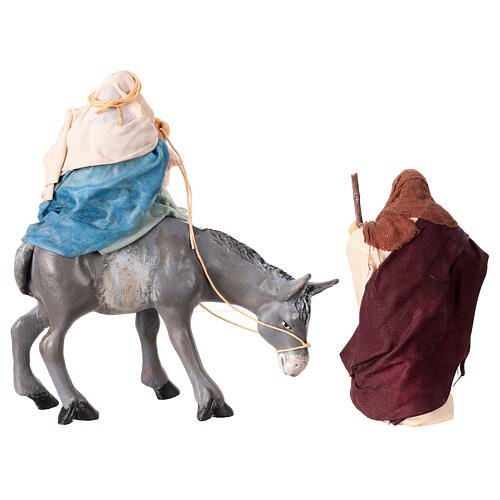 Flight into Egypt for 10 cm Neapolitan Nativity Scene, terracotta 4