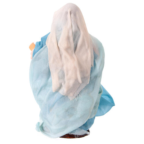 Pregnant Virgin Mary, fabric and terracotta figurine for 10 cm Neapolitan Nativity Scene 4