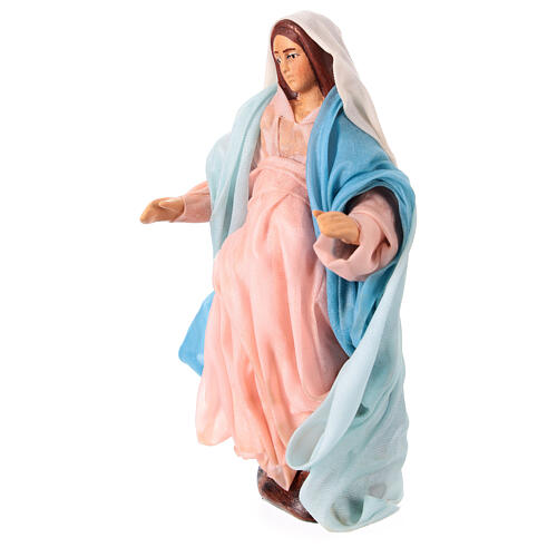 Pregnant Mary statue terracotta fabric 10 cm Neapolitan nativity scene 2