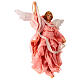 Pink angel, fabric and terracotta figurine for 18 cm Neapolitan Nativity Scene s3