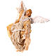 Angel with beige dress, fabric and terracotta figurine for 18 cm Neapolitan Nativity Scene s2