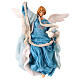 Angelo di colore azzurro in terracotta h 15 cm presepe Napoli s1