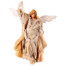 Anjo bege de terracota presépio napolitano h 15 cm