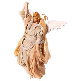 Anjo bege de terracota presépio napolitano h 15 cm