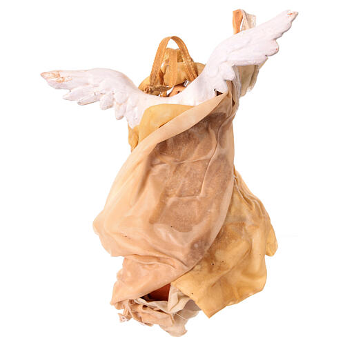 Beige terracotta angel Neapolitan nativity scene h 15 cm 4