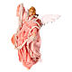 Terracotta and fabric angel, h 15 cm, pink dress, Neapolitan Nativity Scene s2