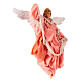 Terracotta and fabric angel, h 15 cm, pink dress, Neapolitan Nativity Scene s3