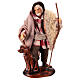 Hirte mit Hund, Krippenfigur, Terrakotta und Stoff, neapolitanische Krippe, für 10 cm Krippe s1