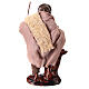 Shepherd with dog for Neapolitan Nativity Scene, h 10 cm, terracotta and fabric s4