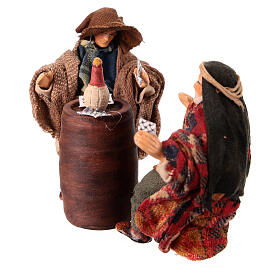 Giocatori di carte 10 cm terracotta presepe napoletano