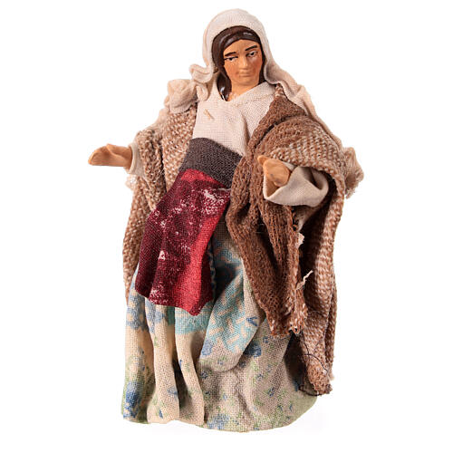 Santon crèche napolitaine femme enceinte h 10 cm terre cuite 1