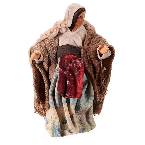 Kobieta w ciąży - figurka szopki neapolitańskiej 10 cm, terakota 3
