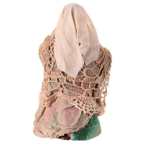 Breastfeeding woman for Neapolitan Nativity Scene, h 10 cm, terracotta and fabric 4