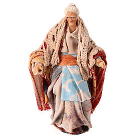 Donna anziana a passeggio presepe napoletano 10 cm terracotta