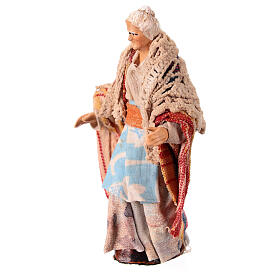 Donna anziana a passeggio presepe napoletano 10 cm terracotta