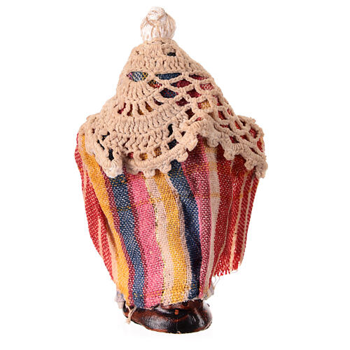 Donna anziana a passeggio presepe napoletano 10 cm terracotta 4