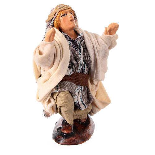 Kniender Hirte, Krippenfigur, Terrakotta, neapolitanische Krippe, für 10 cm Krippe 3