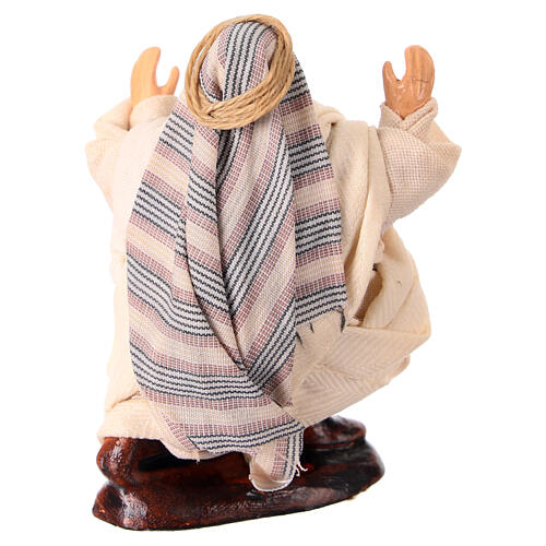 Kniender Hirte, Krippenfigur, Terrakotta, neapolitanische Krippe, für 10 cm Krippe 4