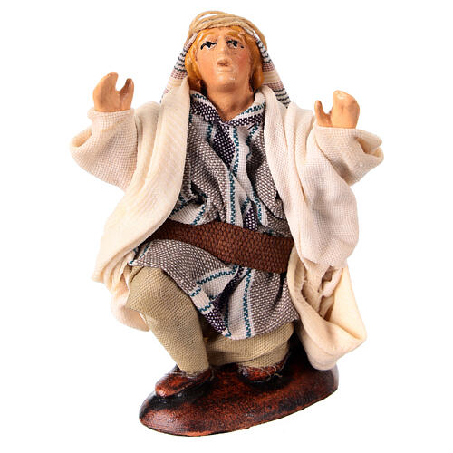 Pastor de rodillas terracota 10 cm belén napolitano 1