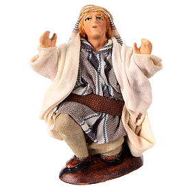 Berger agenouillé terre cuite 10 cm crèche napolitaine