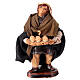 Baker with tray for Neapolitan Nativity Scene, h 10 cm, terracotta and fabric s1