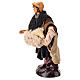 Shepherd with sheep under his arm for Neapolitan Nativity Scene, h 10 cm, terracotta and fabric s2