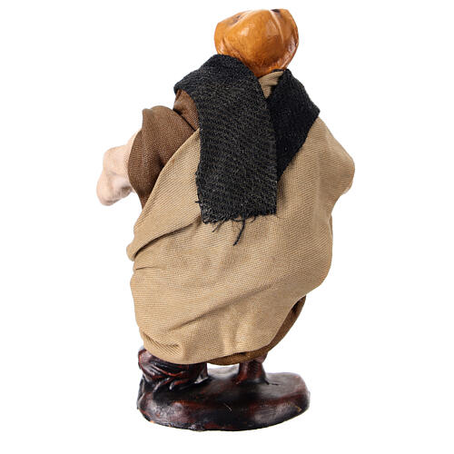 Pastor terracota 10 cm con oveja en brazos belén Nápoles 4