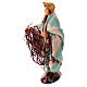 Fisherman with net for Neapolitan Nativity Scene, h 10 cm, terracotta and fabric s2