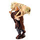 Peasant with straw for 10 cm Neapolitan Nativity Scene, terracotta and fabric s2