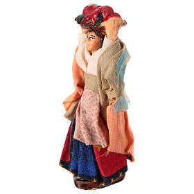 Donna con cesto di frutta terracotta presepe napoletano 10 cm