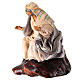 Shepherd sitting on a rock for 10 cm Neapolitan Nativity Scene, terracotta and fabric s2