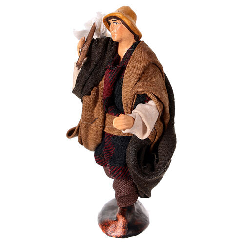 Wandering shepherd for 10 cm Neapolitan Nativity Scene, terracotta and fabric 2